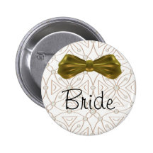 Gold Bling Bride Button Pin
