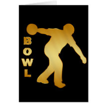 GOLD BOWLER GREETING CARD