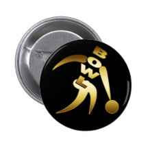 GOLD BOWLER PINBACK BUTTON