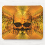 Gold Burst Winged Skull Mousepad