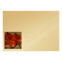 Gold Business Card with Orange Roses Design