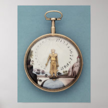 Gold cased bras-en-l'air pocket watch poster