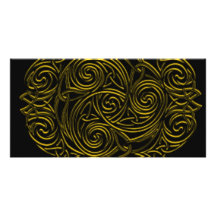 Gold Celtic Emblem Photo Greeting Card