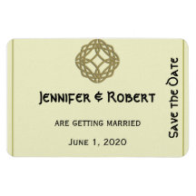 Gold Celtic Eternity Knot Save the Date Rectangle Magnet