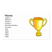 gold champion trophy cup business card templates