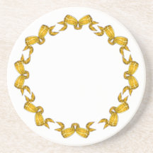 Gold Christmas Ribbons Coasters
