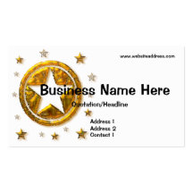 Gold Country Western Stars Design Business Card