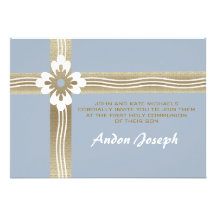 Gold Cross Religious Invitation