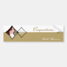 Gold Diamond Class Graduation Wine Label Bumper Sticker