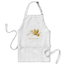 Gold dove of peace chefs & caterers Christmas apro Aprons