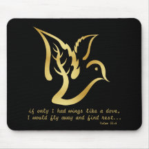 Gold Dove with Branch Psalm 55:6 Mouse Pads