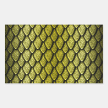 Gold Dragon Scales Rectangle Stickers