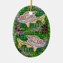 Gold Fish n Green Lagoons on back Ornaments