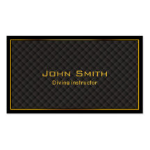Gold Frame Diamond Grids Diving Business Card