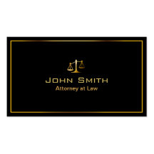 Gold Frame Lawyer/Attorney Dark Business Card