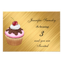 Gold Girls Birthday Party gold Invitation