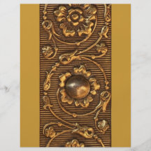 GOLD GOLDEN FLORAL METALLIC SCROLL PATTERN FLYER DESIGN