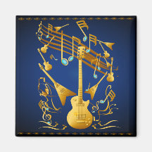 Gold Guitar Party Magnet