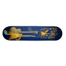 Gold Guitar Party Skateboard
