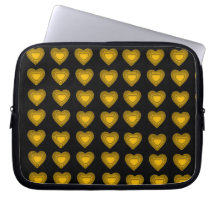 Gold Hearts Neoprene Laptop Sleeve