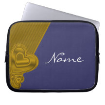 Gold Hearts Neoprene Laptop Sleeve
