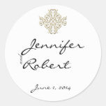 Gold Initials and Medallion Envelope Seal Stickers