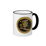 GOLD JAPANESE KANJI SYMBOL FOR LUCK COFFEE MUG
