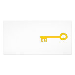 Gold Key on White. Photo Greeting Card