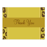 Gold Leopard Thank You postcards