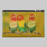 Gold Love Birds  Travel Accessory Bag bagettes bags