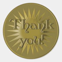 Gold Medal Style Thank You Stickers