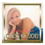 Gold Monogram Full Page Photo Graduation Invite