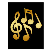 GOLD MUSIC NOTES POST CARDS
