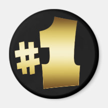 GOLD NUMBER ONE FRIDGE MAGNETS