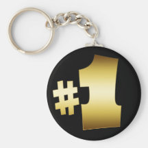 GOLD NUMBER ONE KEY CHAINS