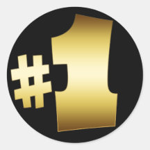 GOLD NUMBER ONE ROUND STICKERS