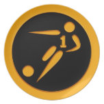 Gold Number One Soccer Player Party Plates