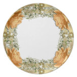 Gold orange wedding elegant dinnerware plate