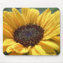 Gold "Painted" Sunflower Mouse Pad