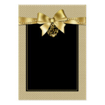 Gold Pearls Ribbon on Black Seating Cards Business Card Templates