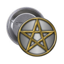 Gold Pentacle on Silver Buttons