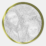 gold photo frame round stickers