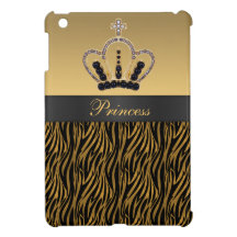 Gold Princess Crown Zebra iPad Mini Case