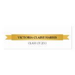 Gold ribbon banner student graduation name card business card template