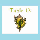 Gold Sea Shell Reception Table Numbers postcards