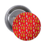 Gold silver snowmen on red fade buttons