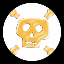 Gold Skull and Crossbones stickers