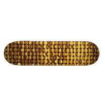 Gold Sparkling Sequin Look Skate Deck