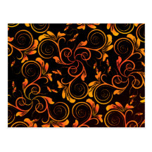 Gold Spiral Floral Postcard