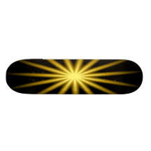 Gold star on black background skateboard